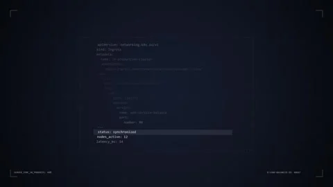 Digital abstract code stream on dark blue background, programming, technolo.. Stock Footage 348792317