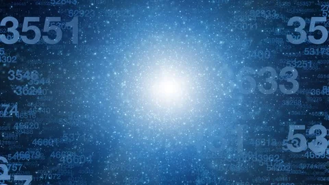 Digital abstract computer cyberspace with numbers background Vídeo Stock 119673792