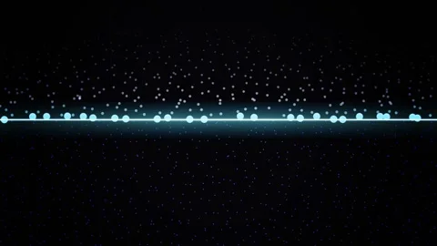 Digital abstract cosmic particles flowing across dark technological backgroun Stock Footage 344248863