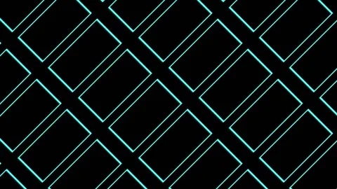 Digital Abstract Cyan Rectangular Grid Pattern Moving Diagonally Seamless Stockbeeldmateriaal 334959460