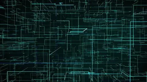 Digital abstract data maze Geometric mesh from 3d render of web textures i... Stock Photos