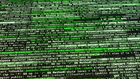 Digital abstract data, streaming code background with green matrix effect Stock Footage 156760015