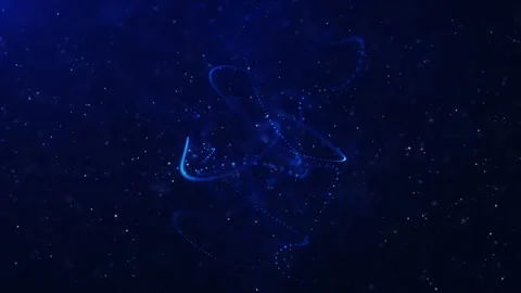 Digital Abstract Flow Light Line And Dots Glittering Particles Background Stock Footage 262272432