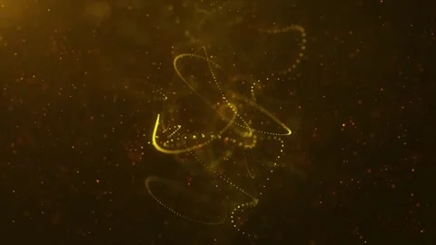 Digital Abstract Flow Light Line And Dots Glittering Particles Background Stock Footage 262272473