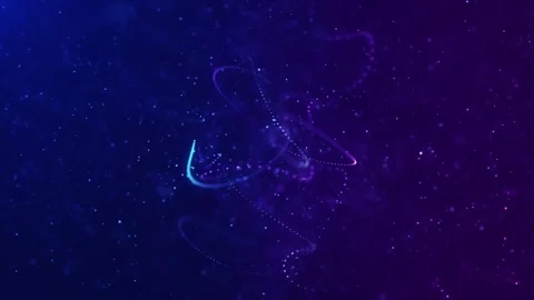 Digital Abstract Flow Light Line And Dots Glittering Particles Background Stock Footage 262272478