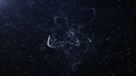 Digital Abstract Flow Light Line And Dots Glittering Particles Background Stock Footage 262272505