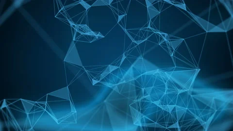 Digital abstract geometric background with moving lines and triangles Видео 98036689