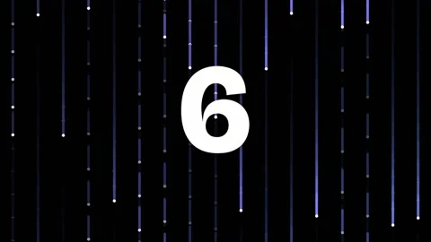 Digital abstract graphic of number nine with glowing vertical data signal bar Stock Footage 342094656