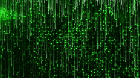 Digital abstract green background with random glowing squares. Digital data Stock Footage 257769747