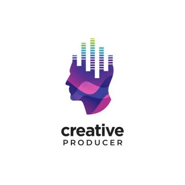Digital Abstract human head logo for creative Stock Illustration