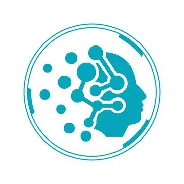 Digital abstract icon human head tech logo vector template Stock Illustration