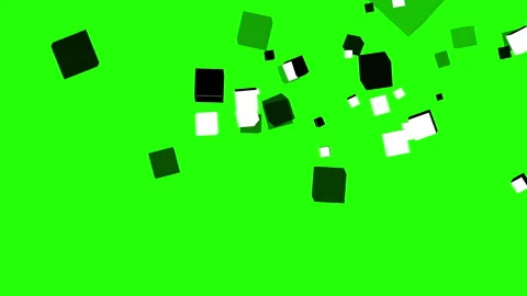 Digital abstract image featuring floating black and white cubes. Видео 334898467