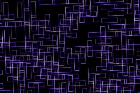 Digital abstract lines pattern with glowing blue and black Stock Illustration