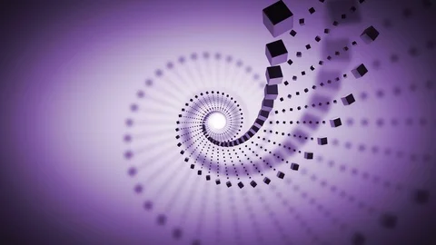 Digital abstract loopable cubic shapes on purple background Stock Footage 107831866