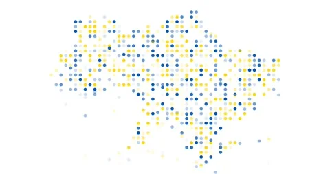 Digital Abstract Map of Ukraine Form Stock Footage 312259889