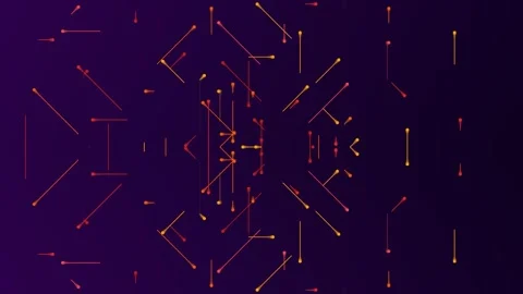 Digital Abstract Network with Glowing Connections on Dark Purple Background Stock Footage 329952302