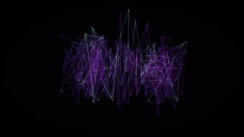 Digital abstract network lines form patterns in purple Stock Footage 340154284