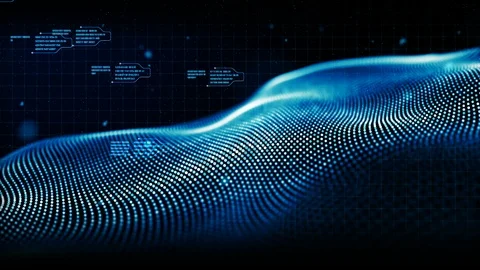 Digital abstract particles and data motion background Stock Footage 101113224