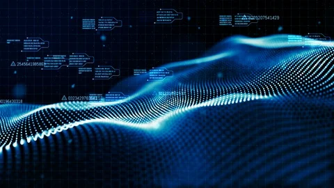 Digital abstract particles and data motion background Stock Footage 101203948