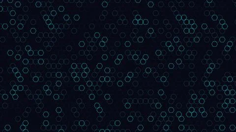 Digital abstract pattern with geometric shapes and glowing green accents on.. Stock Illustration
