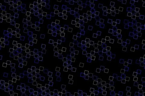 Digital abstract pattern of glowing squares and dots in black Stock Illustration