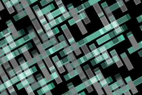 Digital abstract pattern with green and gray blocks イラスト素材