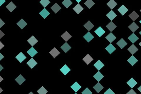 Digital abstract pattern with green and gray squares on black Stock Illustration