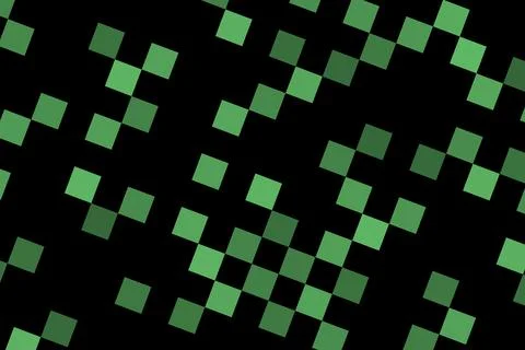 Digital abstract pattern of green squares on black background 스톡 일러스트