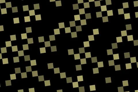 Digital abstract pattern with green squares on black background Stockillustratie