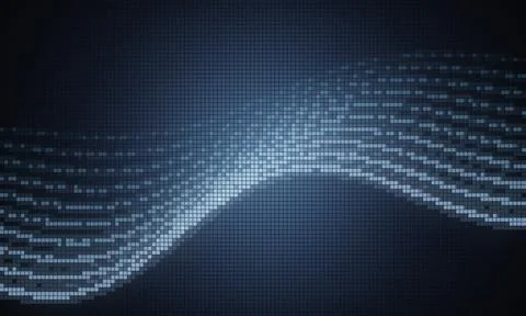 Digital abstract pattern resembling futuristic data stream visualization on.. Stock Illustration