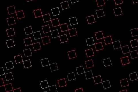 Digital abstract pattern with white and red squares on black イラスト素材