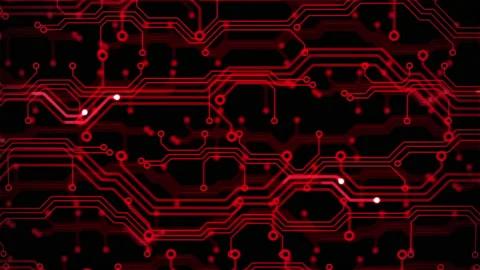 Digital Abstract Red Circuit Board Background Stock-Footage 151647786