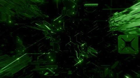 Digital Abstract Space Artificial Intelligence Geometrical Banner Background Stock Illustration