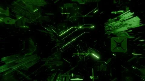 Digital Abstract Space Artificial Intelligence Geometrical Banner Background 스톡 일러스트