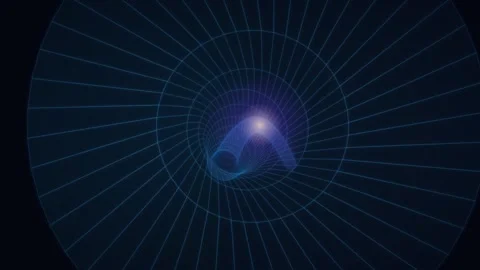 Digital abstract spiral with glowing light in center Stock Footage 337301242