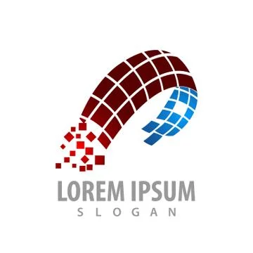 Digital abstract technology logo concept design. Symbol graphic template elem Stock Illustration