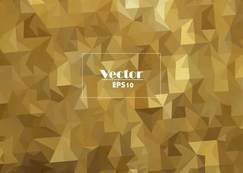 Digital abstract vector image of mustard color stylized from triangles Stock Illustration
