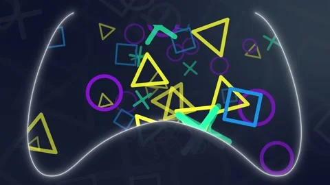 Digital abstract video background for screen loading game Stock Footage 219232874