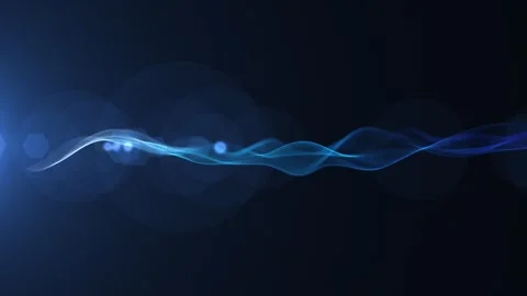 Digital abstract waves of particles in blue. Abstract technological Stock Footage 310735640