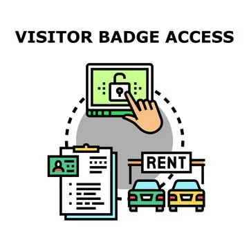 Digital access and authorized visitor badge services Stock Illustration