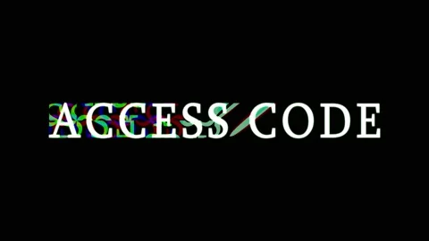 Digital access code appearing on black screen with glitch effect for securi.. Stock Footage 344036198