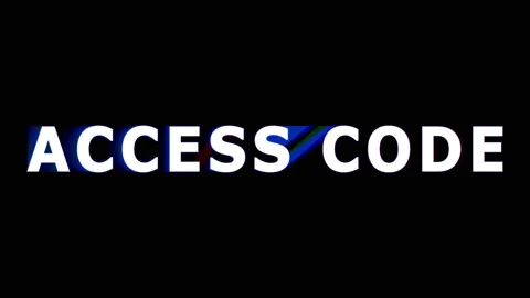 Digital access code text animation evolving with glitch effects on black ba.. Video stock 344036227
