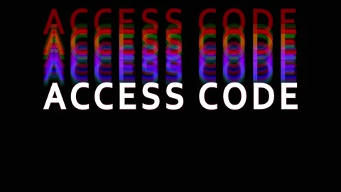 Digital access code text glitch effect with chromatic aberration during dat.. Video stock 344036372