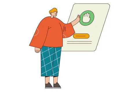 Digital Access Control and Biometric Security Illustration Illustration