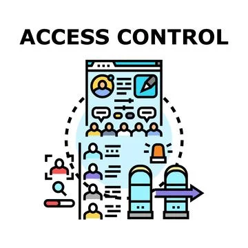 Digital access control managing personal information system イラスト素材