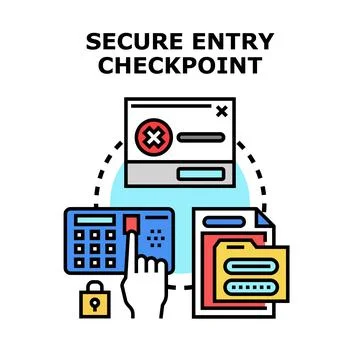 Digital access control system checking identity data Stock Illustration