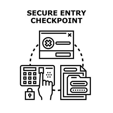 Digital access control system checking identity data Stock Illustration