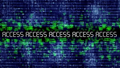 Digital Access Display With  Code And Dark Web Messages Stock Footage 317199669