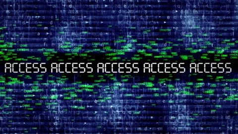 Digital Access Display With  Code And Crime Messages Stock Footage 317782326