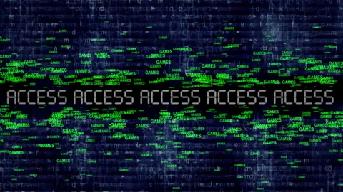 Digital Access Display With  Code And Error Games Messages Stock Footage 318038371